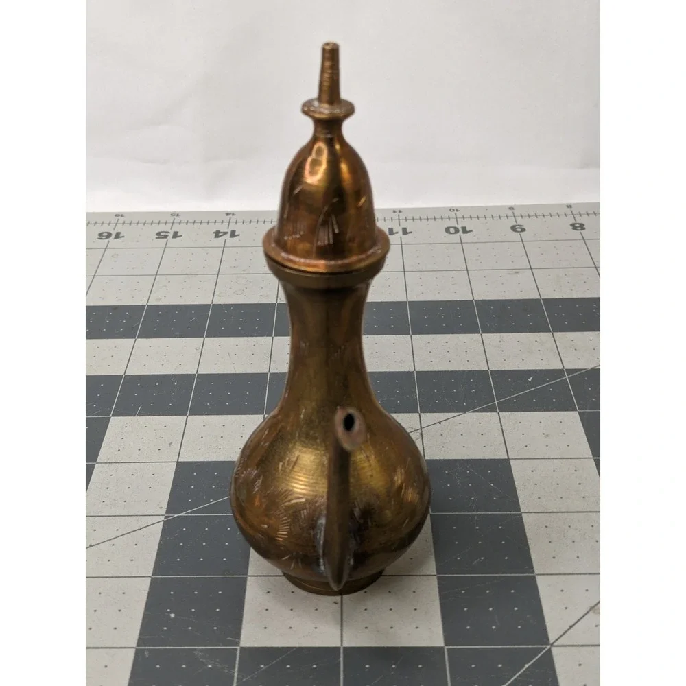 Brass Tea‎ Pot Etched 5.75 Inch